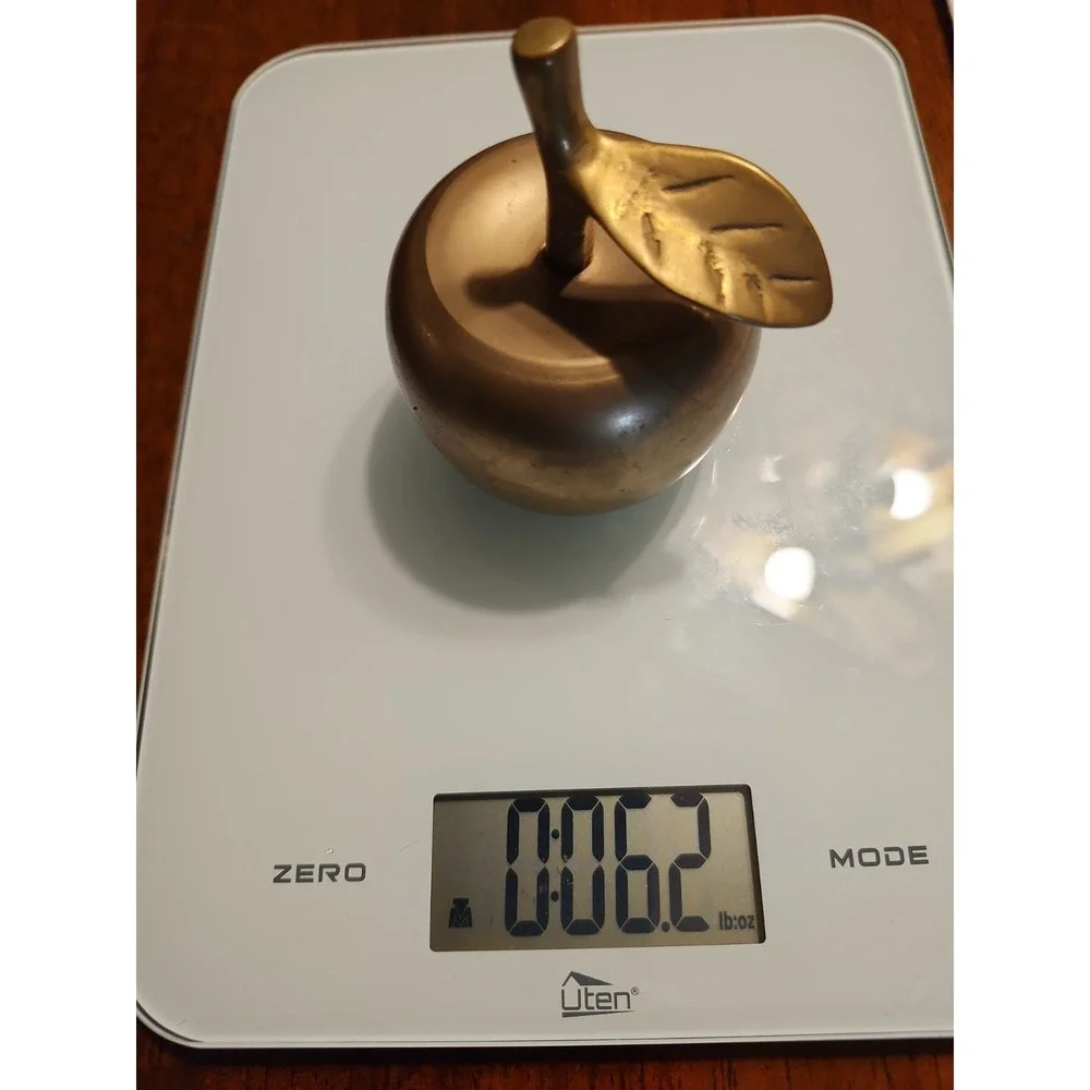 Vintage Brass Apple Bell. With Clapper Intact. Natural Patina.